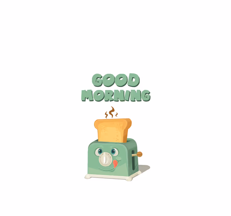 Zavjese za kuhinju dobro jutro s tostera - TenStickers