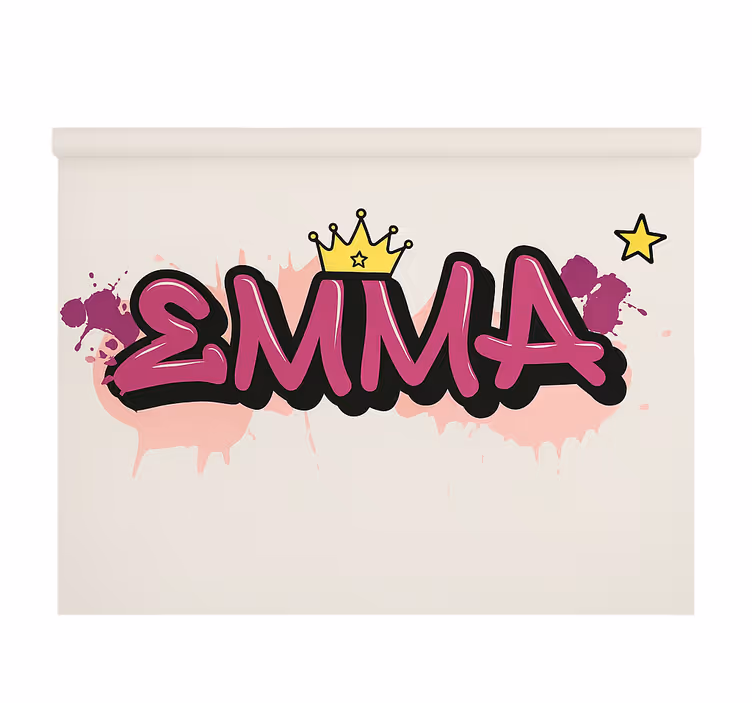 Zavjese za dječju sobu ružičasti grafiti po narudžbi - TenStickers