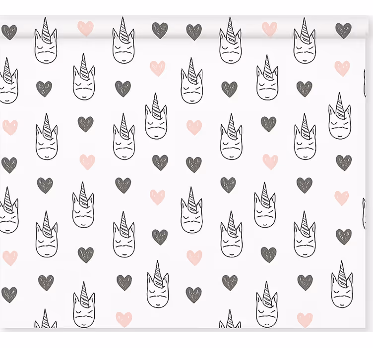 Zavjese za dječju sobu nordijski uzorak jednoroga - TenStickers