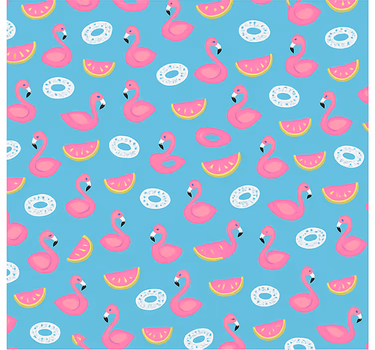 Zavjese za dječju sobu plavi flamingo uzorak - TenStickers