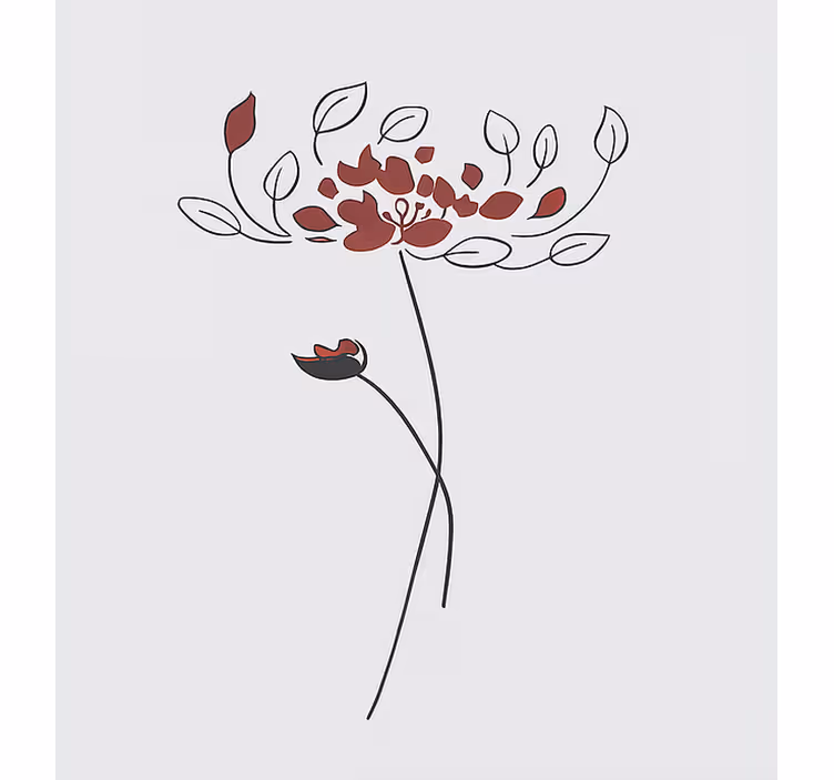 Zavjese za dječju sobu minimalistička botanička skica - TenStickers