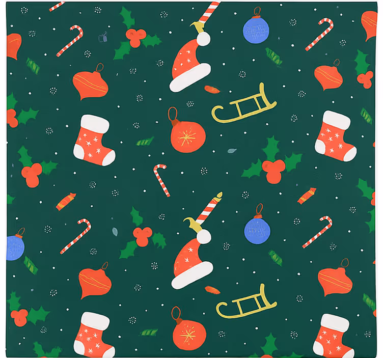 Zavjese za dnevni boravak uzorak medenjaka djeda mraza - TenStickers