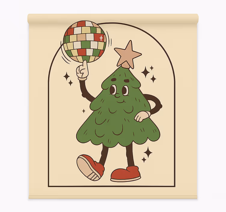 Zavjese za dnevni boravak groovy disco drvo - TenStickers