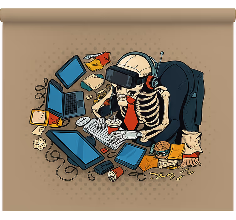 Rolo zavjese štreber kostur retro igrač - TenStickers