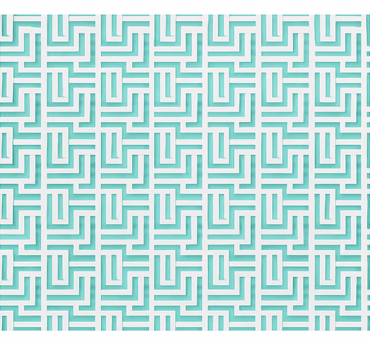 Rolo zavjese blagovaonica efekt plavih geometrijskih kvadrata - TenStickers