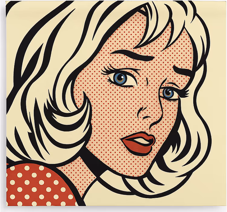 Rolo zavjese tinejdžerski djevojka u pop art stilu - TenStickers