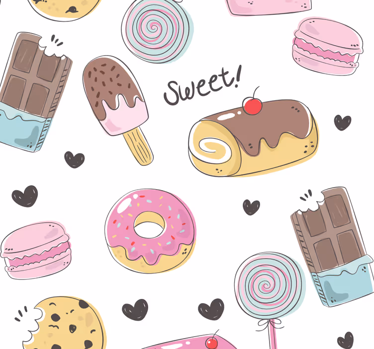 Zavjese za kuhinju s motivom slatkih poslastica - TenStickers