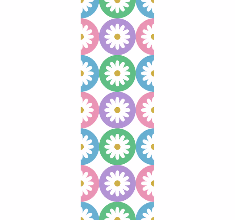 Zavjese za kuhinju s uzorkom krugova tratinčica - TenStickers