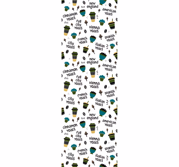 Zavjese za kuhinju s uzorkom prženja kave - TenStickers