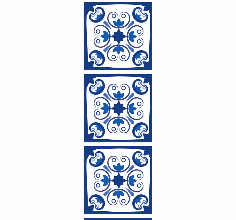 Zavjese za kuhinju s tipičnim plavim portugalskim pločicama - TenStickers