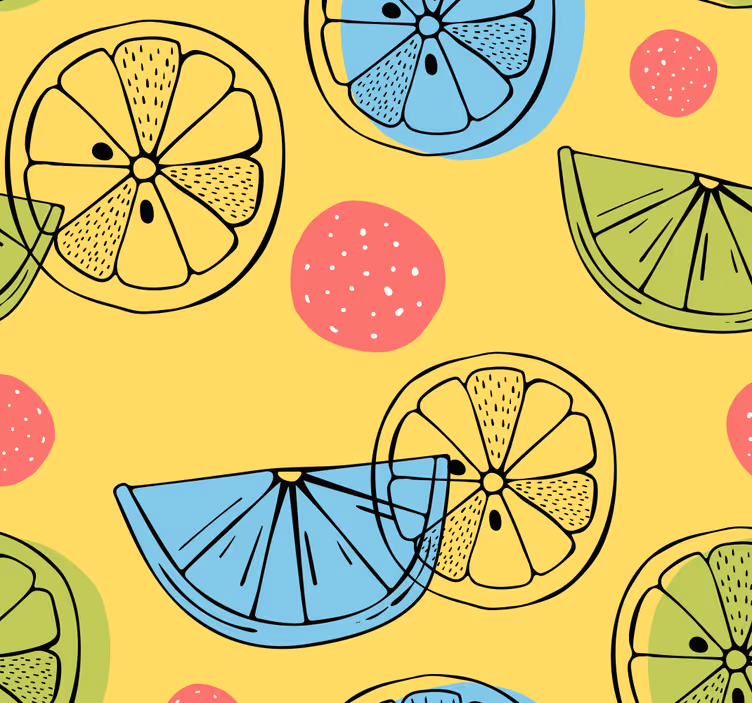 Zavjese za kuhinju s motivima citrusnog voća - TenStickers