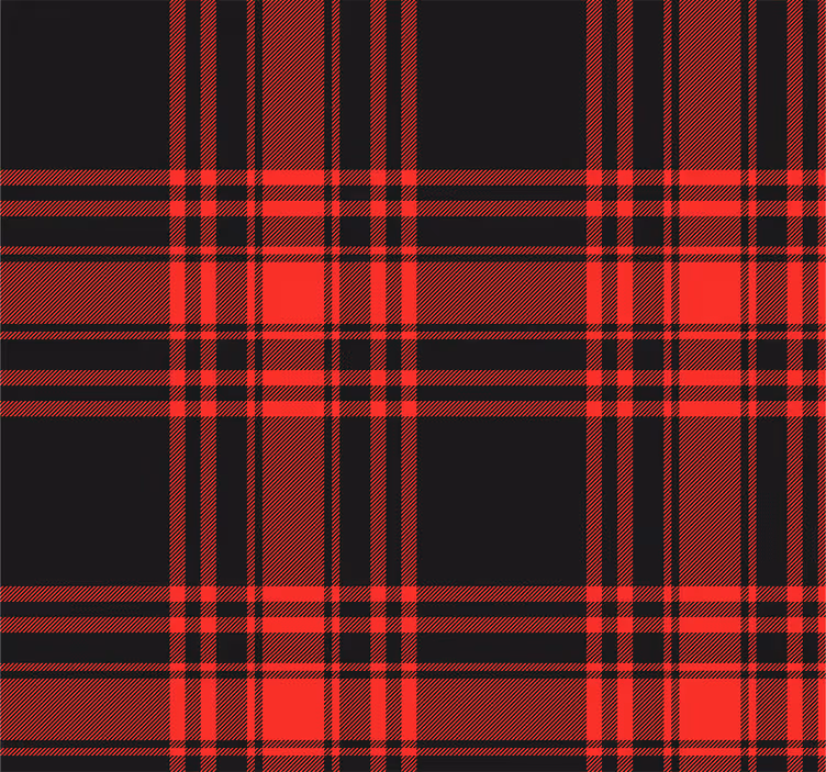 Zavjese za kuhinju menzies tartan crno-crveni karirani - TenStickers