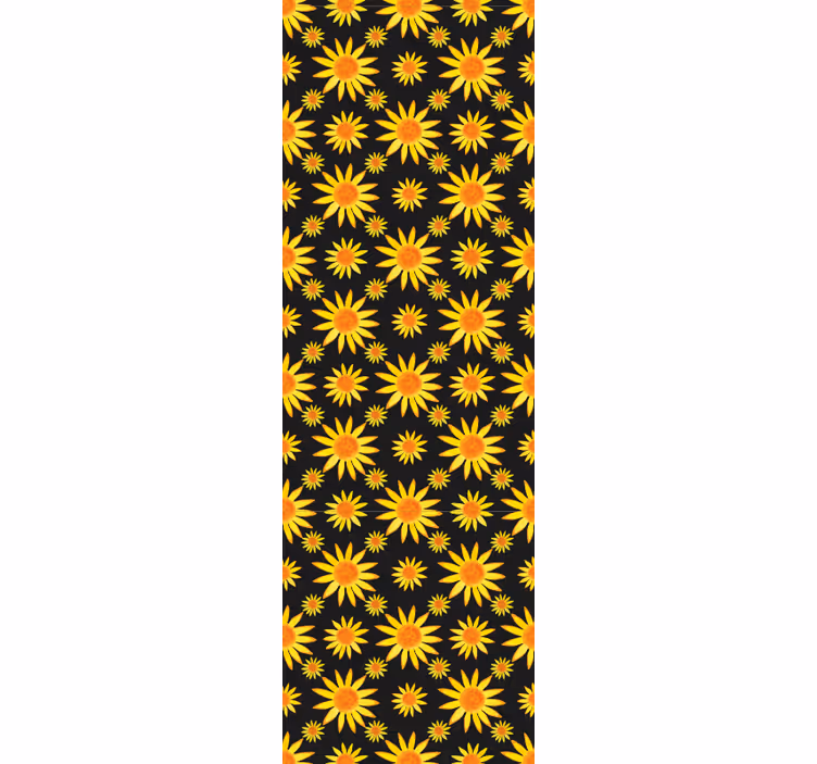 Rolo zavjese blagovaonica s crnim pozadinama suncokreta - TenStickers
