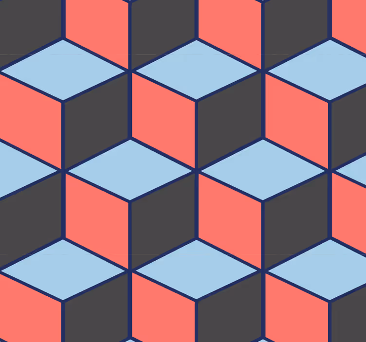 Rolo zavjese blagovaonica geometrijski kvadrati 3d - TenStickers