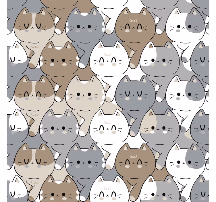 Zavjese za dječju sobu s ilustracijom mačaka - TenStickers