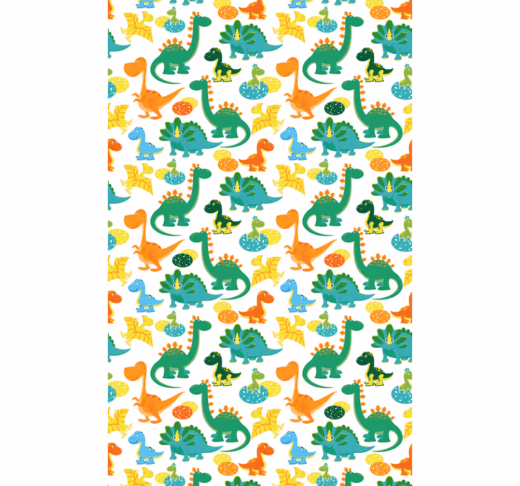 Zavjese za dječju sobu s uzorkom šarenih dinosaura - TenStickers