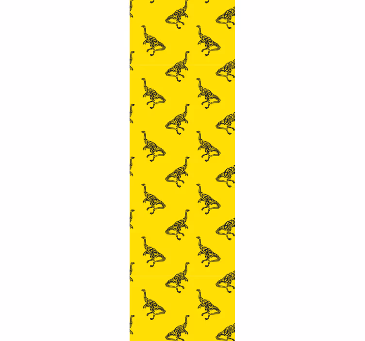 Zavjese za dječju sobu s simbolima brachiosaurusa na žutoj - TenStickers