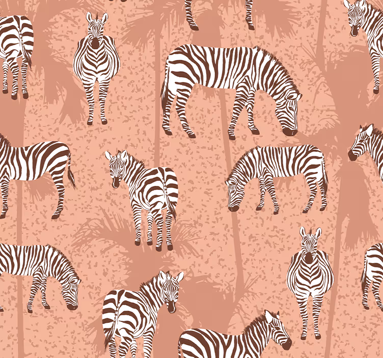 Zavjese za dječju sobu zebra i smešne palme - TenStickers