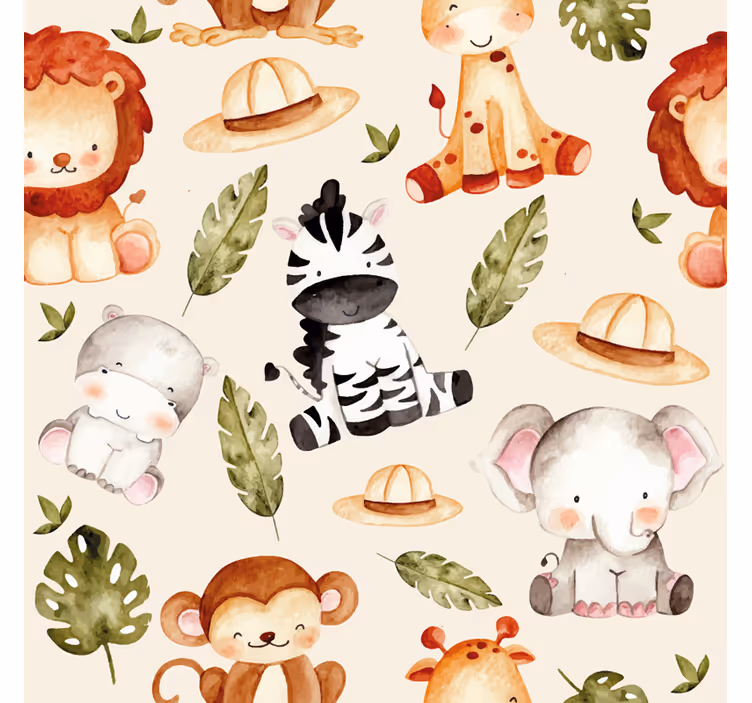 Zavjese za dječju sobu bež safari - TenStickers