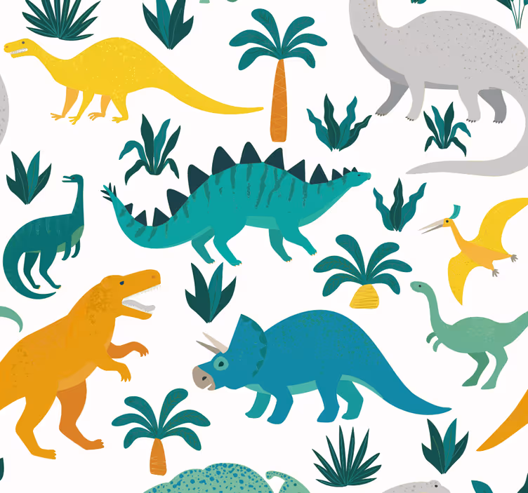 Zavjese za dječju sobu s dinosaurima i drvećem - TenStickers