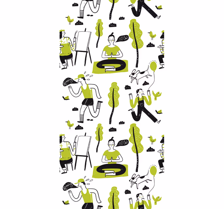Rolo zavjese ured set za doodle zdravog načina života - TenStickers