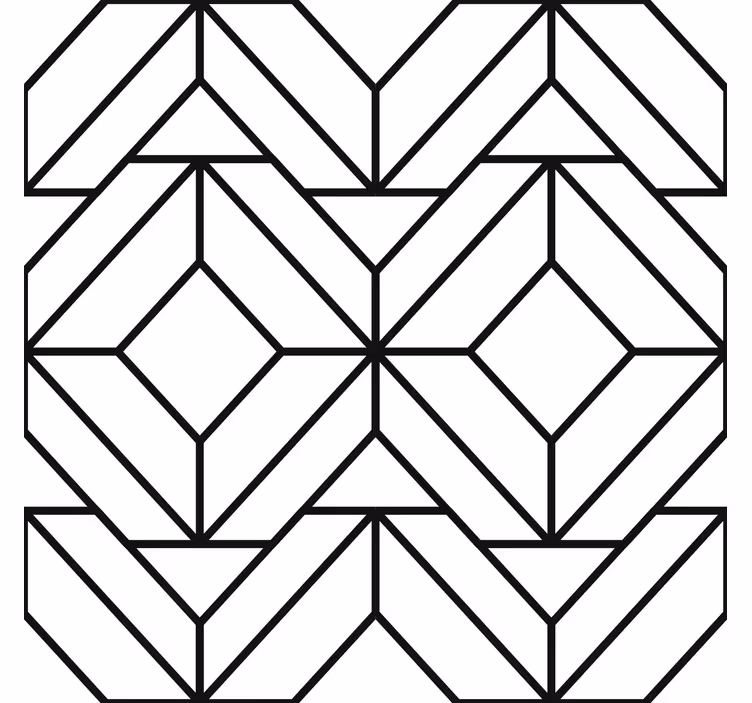 Rolo zavjese moderna s crno-bijelim geometrijskim uzorkom - TenStickers