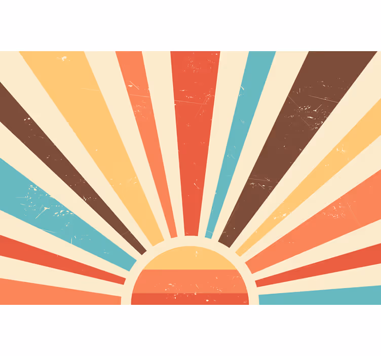 Zavjese za dnevni boravak apstraktni vintage zalazak sunca - TenStickers