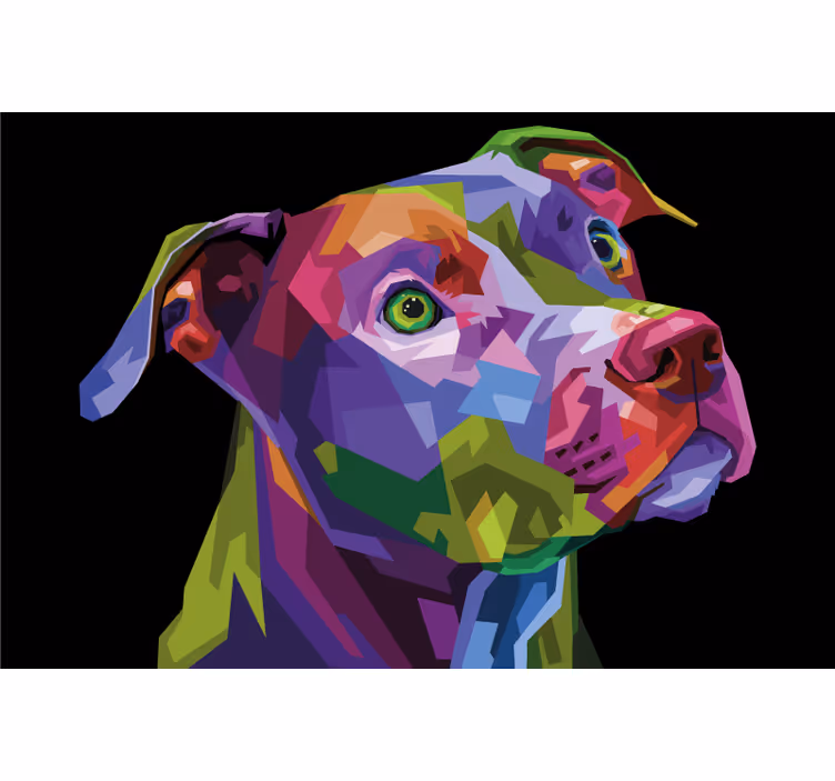 Zavjese za dnevni boravak moderni šareni pitbull - TenStickers