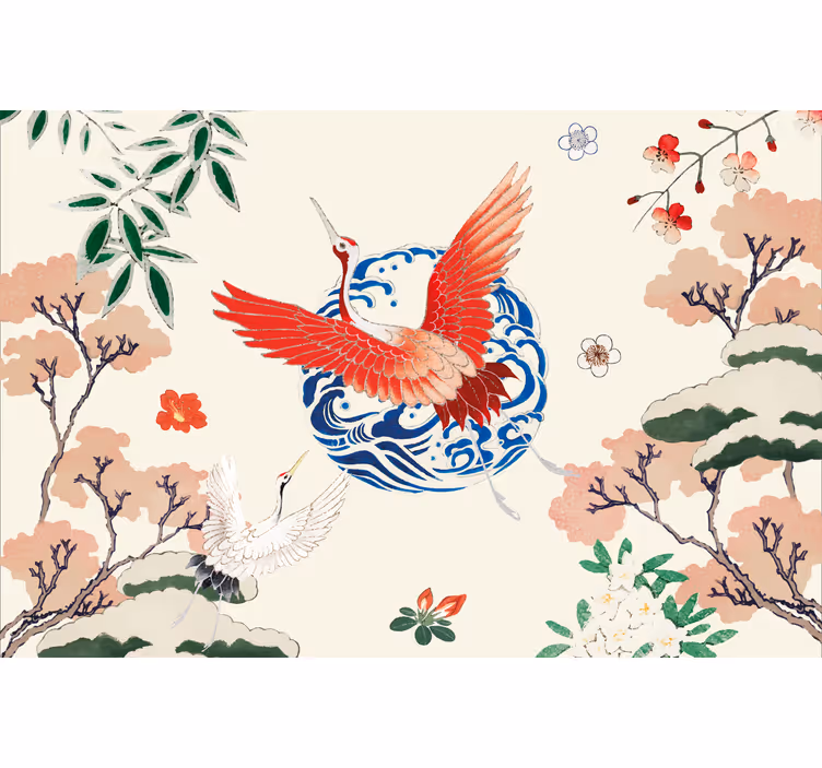 Zavjese za dnevni boravak u stilu chinoiserie - TenStickers