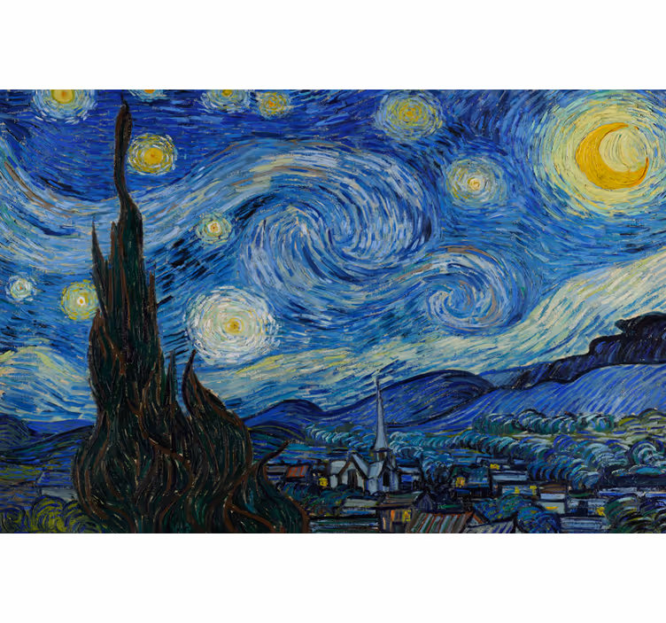 Zavjese za dnevni boravak noćna scena van gogha - TenStickers