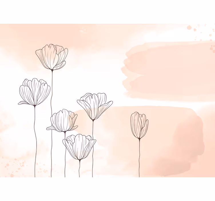 Zavjese za dnevni boravak flores linija - TenStickers