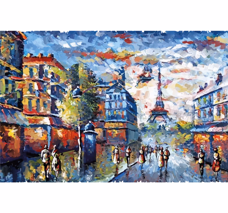 Zavjese za dnevni boravak boho akvarel arte parís - TenStickers