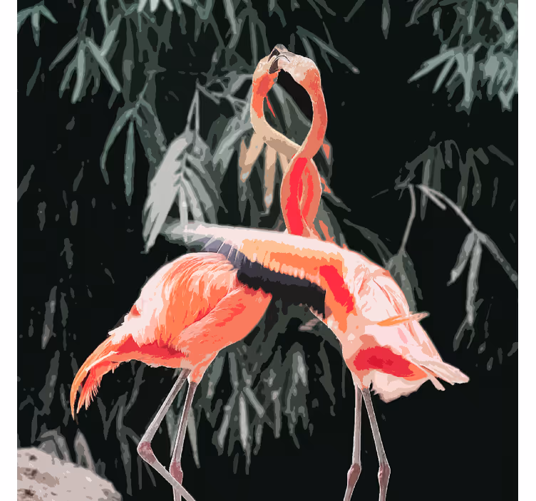 Zavjese za dnevni boravak s predivnim flamingom - TenStickers