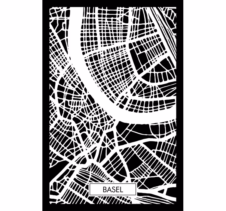 Zavjese za dnevni boravak s topografskom kartom basela - TenStickers