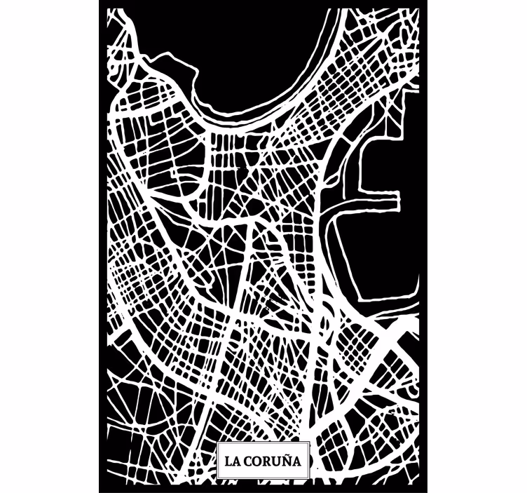 Zavjese za dnevni boravak mapa topografska coruña - TenStickers