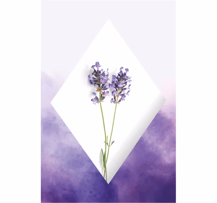 Zavjese za dnevni boravak lavanda akvarel kolaž - TenStickers