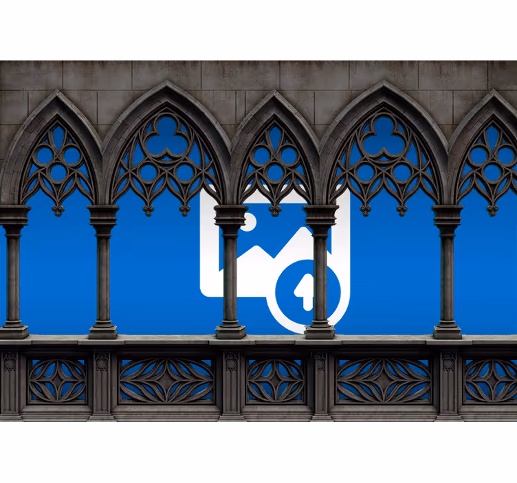 Crne zavjese s fotomuralom kamen s okvirom - TenStickers