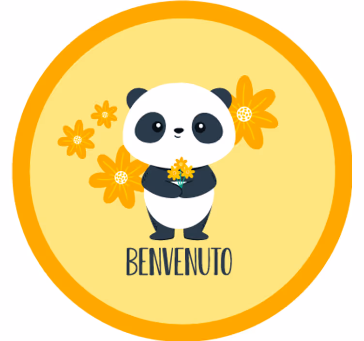 Rolo zavjese žuta boja panda dobrodošli u moju sobu - TenStickers