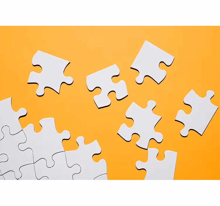 Rolo zavjese žuta boja puzzle komadići na zidu - TenStickers