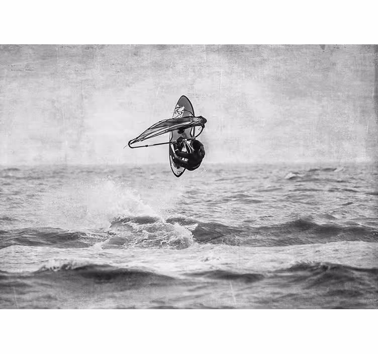 Sive zavjese windsurf u bijeloj i crnoj boji - TenStickers