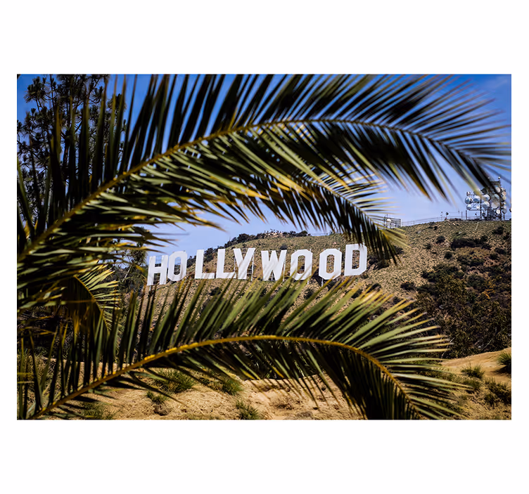 Zavjese za dnevni boravak s motivom hollywooda i drveta - TenStickers
