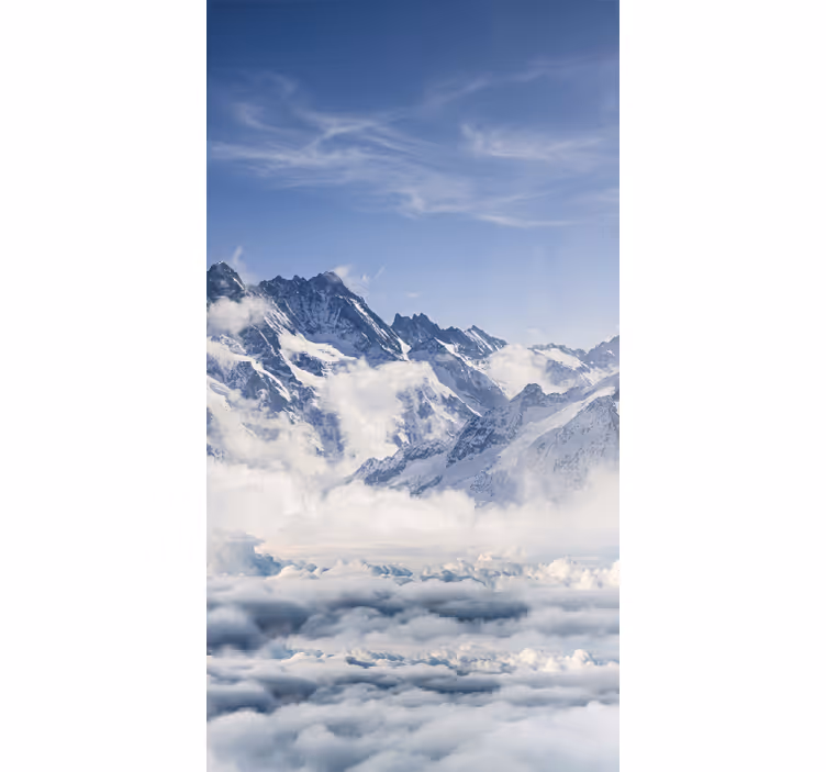 Zavjese za dnevni boravak planina s plavim nebom - TenStickers