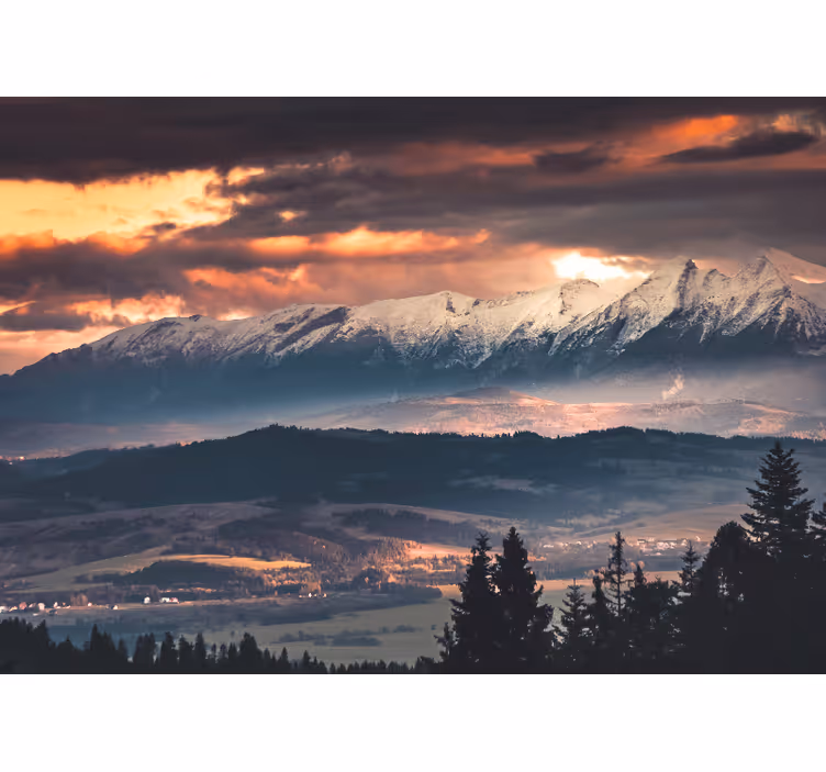 Zavjese za dnevni boravak zlatni vrh poljski tatry - TenStickers