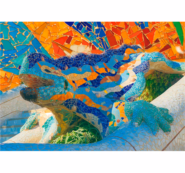 Zavjese za dnevni boravak fotomural park güell - TenStickers