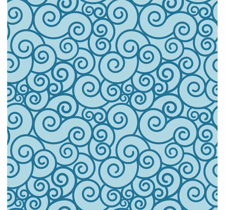 Plave zavjese s uzorkom spiralnih akcenta - TenStickers