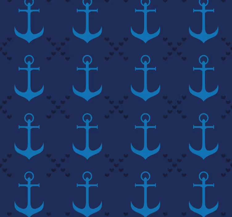 Plave zavjese s mornarskim sidrima - TenStickers