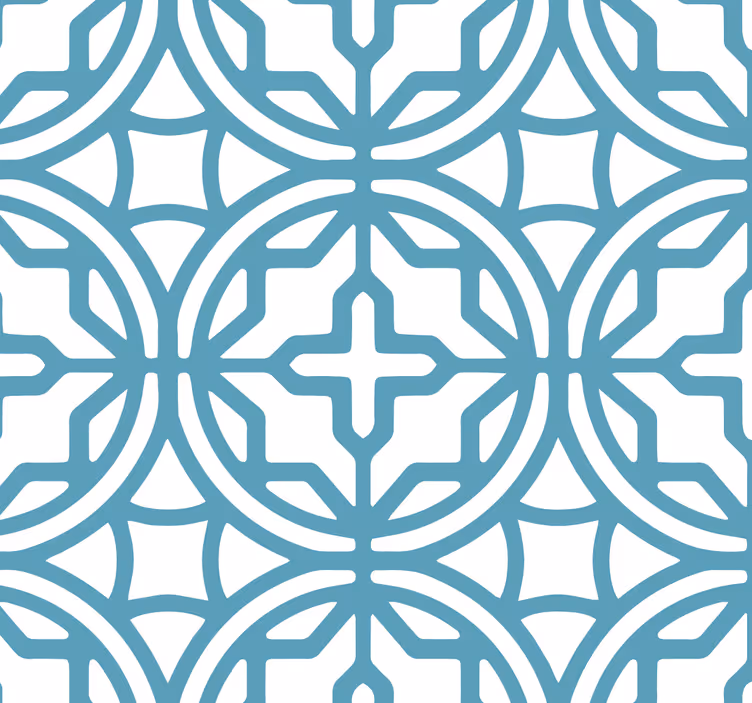Plave zavjese s geometrijskim tirkiznim uzorkom - TenStickers