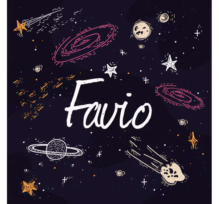 Plave zavjese galaxy s prilagodljivim imenom - TenStickers