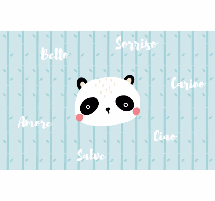 Plave zavjese panda u oblacima - TenStickers