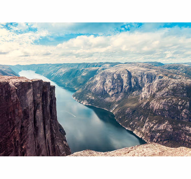 Zavjese za dnevni boravak fjordovi norveške - TenStickers